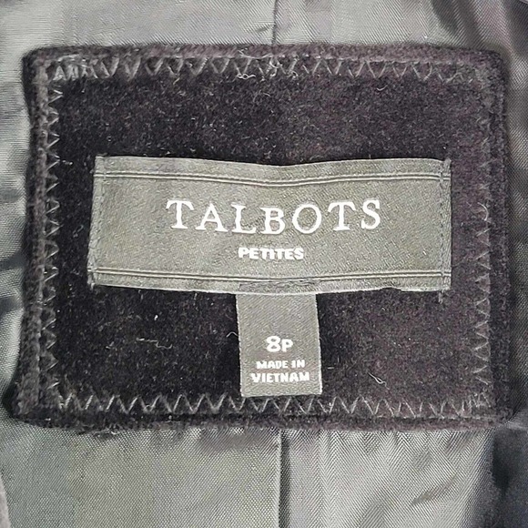 Talbots Blazer Jacket Womens Size 8p Black Velvet One Button Holiday Party - Picture 7 of 9